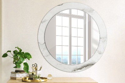 Bedrukte ronde spiegel Wit marmer