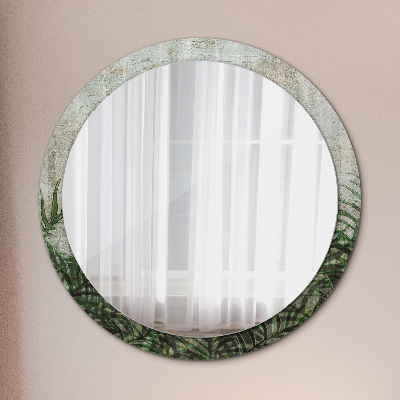 Bedrukte ronde spiegel Varenbladeren
