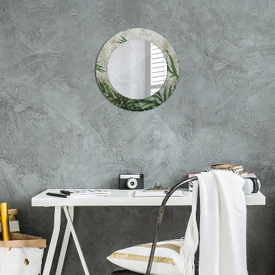 Bedrukte ronde spiegel Varenbladeren