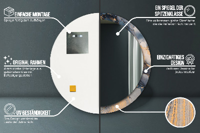 Bedrukte ronde spiegel Abstracte vloeistof