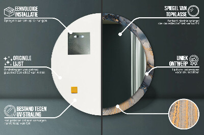 Bedrukte ronde spiegel Abstracte vloeistof