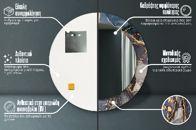 Bedrukte ronde spiegel Abstracte vloeistof