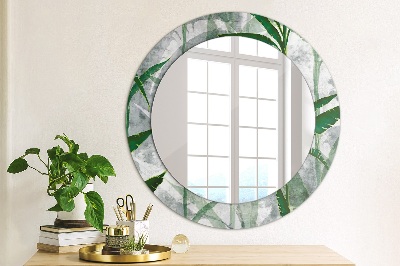 Bedrukte ronde spiegel Tropische bladeren