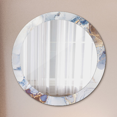 Bedrukte ronde spiegel Abstract vloeibare kunst