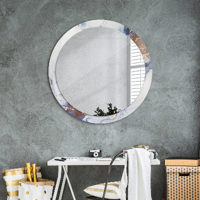 Bedrukte ronde spiegel Abstract vloeibare kunst