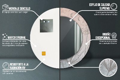 Bedrukte ronde spiegel Tropische bloemen