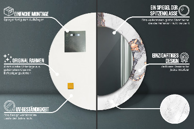 Bedrukte ronde spiegel Abstracte vloeistof