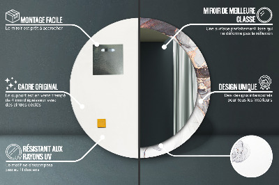 Bedrukte ronde spiegel Abstracte vloeistof