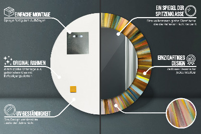 Bedrukte ronde spiegel Abstract radiaal patroon