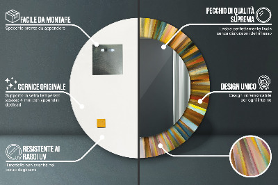 Bedrukte ronde spiegel Abstract radiaal patroon