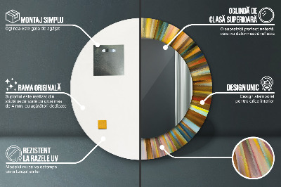 Bedrukte ronde spiegel Abstract radiaal patroon