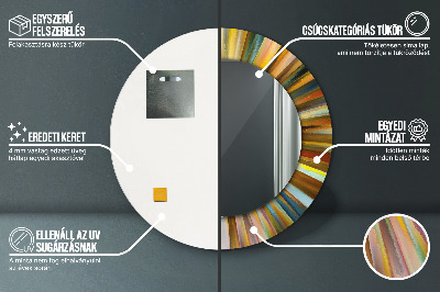 Bedrukte ronde spiegel Abstract radiaal patroon