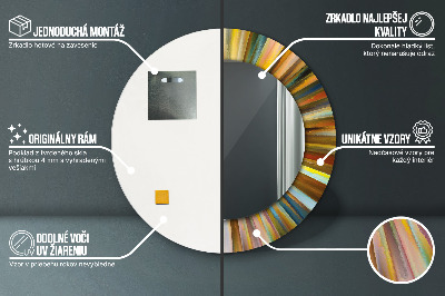 Bedrukte ronde spiegel Abstract radiaal patroon