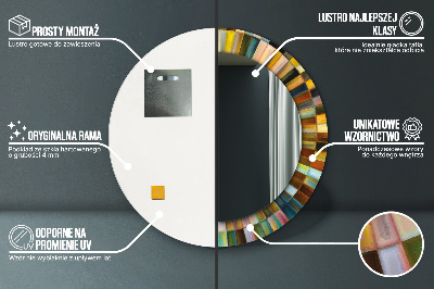 Bedrukte ronde spiegel Abstract radiaal patroon