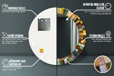 Bedrukte ronde spiegel Abstract radiaal patroon