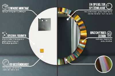 Bedrukte ronde spiegel Abstract radiaal patroon