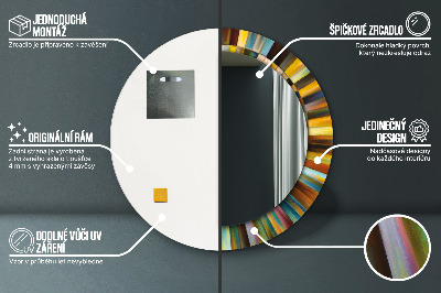 Bedrukte ronde spiegel Abstract radiaal patroon