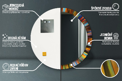 Bedrukte ronde spiegel Abstract radiaal patroon