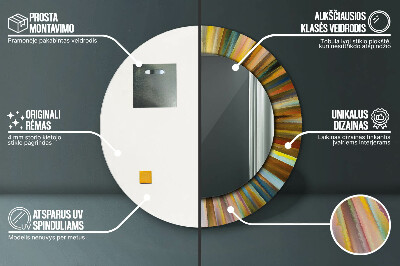 Bedrukte ronde spiegel Abstract radiaal patroon