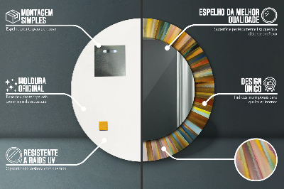 Bedrukte ronde spiegel Abstract radiaal patroon