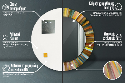 Bedrukte ronde spiegel Abstract radiaal patroon