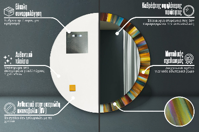 Bedrukte ronde spiegel Abstract radiaal patroon