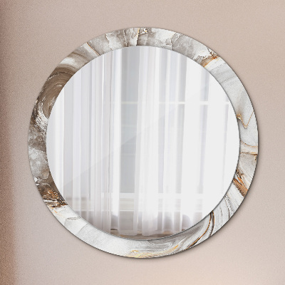 Bedrukte ronde spiegel Helder marmer