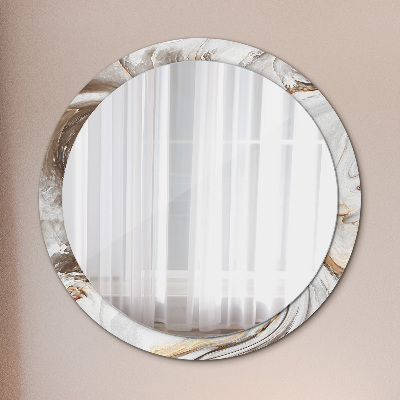 Bedrukte ronde spiegel Helder marmer