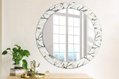 Bedrukte ronde spiegel Sparrows birds -takken