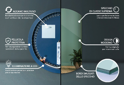 Ronde bijgesneden spiegel met led verlichting