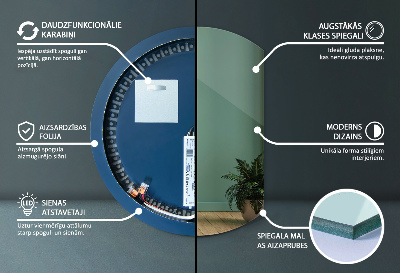 Ronde bijgesneden spiegel met led verlichting