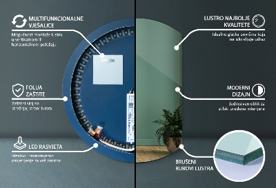 Ronde bijgesneden spiegel met led verlichting