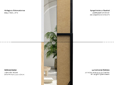 Staande spiegel in een witte lijst 36x156 cm