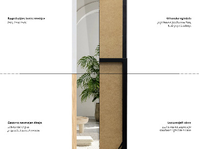 Staande spiegel in een eikenhouten lijst 36x156 cm