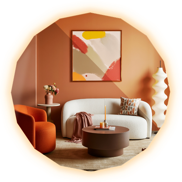 Geometrische spiegel met led-verlichting