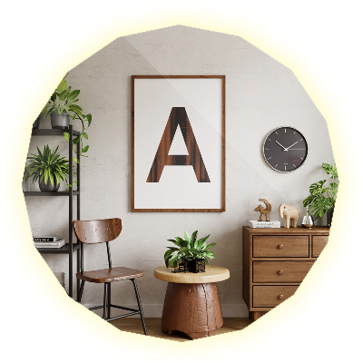 Geometrische spiegel met led-verlichting