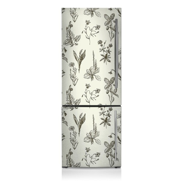Magnetische bedrukte mat Geschetste bloemen