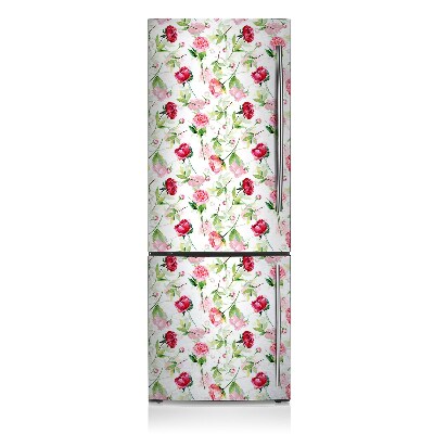Koelkast magneet Rode bloemen