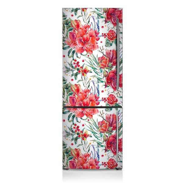 Koelkast magneet Rode bloemen