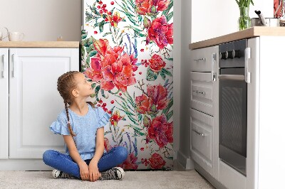 Koelkast magneet Rode bloemen