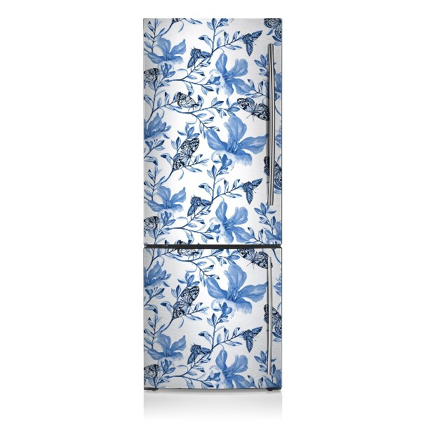 Koelkast magneet Blauwe bloemen