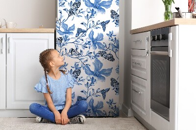 Koelkast magneet Blauwe bloemen