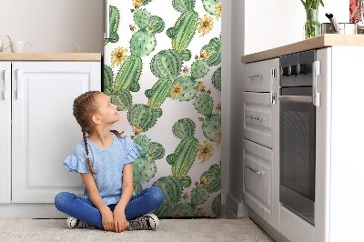 Magnetische bedrukte mat Cacti met bloemen