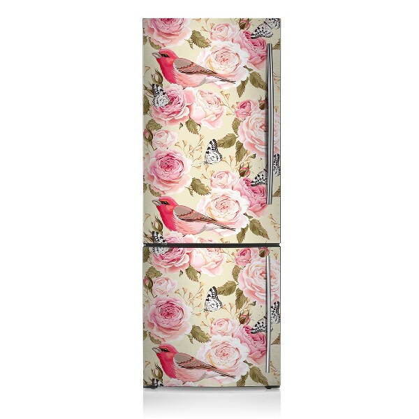Koelkast magneet Vogels en bloemen