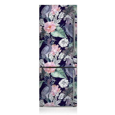 Magnetische bedrukte mat Vogels in bloemen