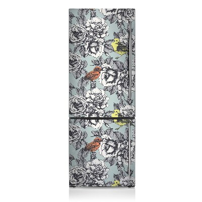 Magnetische bedrukte mat Rozen en vogels