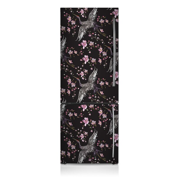 Magnetische bedrukte mat Reigers en bloemen