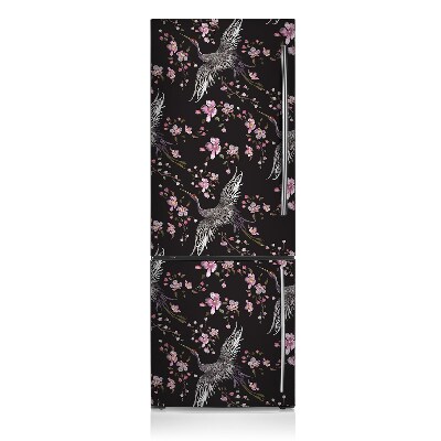 Magnetische bedrukte mat Reigers en bloemen
