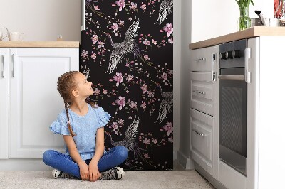 Magnetische bedrukte mat Reigers en bloemen