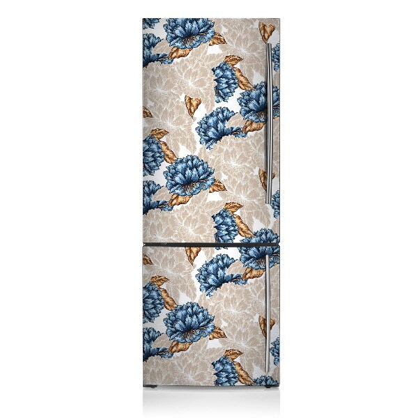 Koelkast magneet Blauwe bloemen